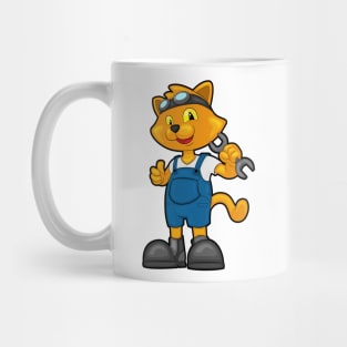 Cat as Mechanic with Spanner Mug